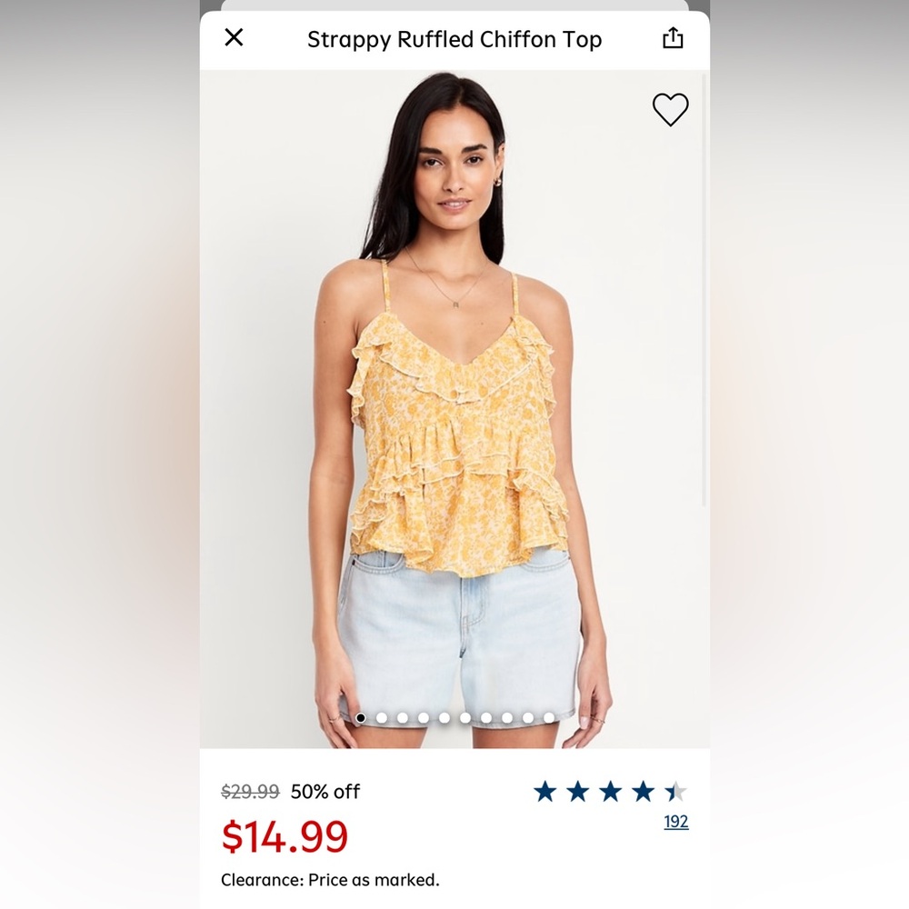 Strappy Ruffled Chiffon Top - Picture 4 of 7